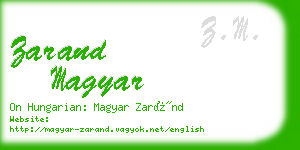 zarand magyar business card